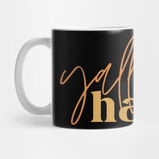 yalla habibi - two fonts - gold Mug